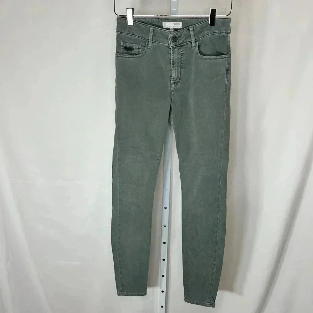 2/$30 Odd Molly Main Purpose 27 Pants Trousers Jeans Green Skinny Soft Casual